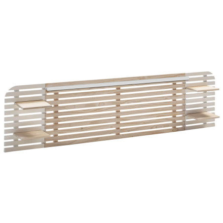 Tête de lit bois massif naturel et blanc 240 cm - ALIXO