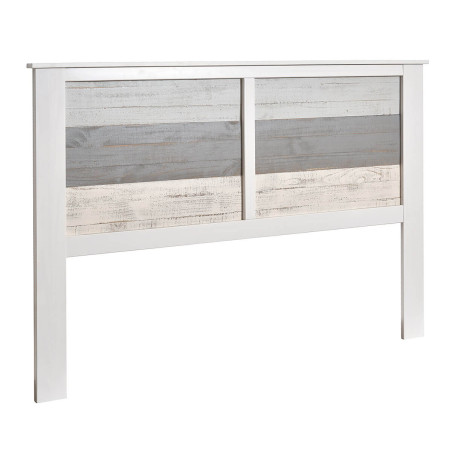 Tête de lit 150/160 bois aspect vieilli blanc et grisé - ROSALIO