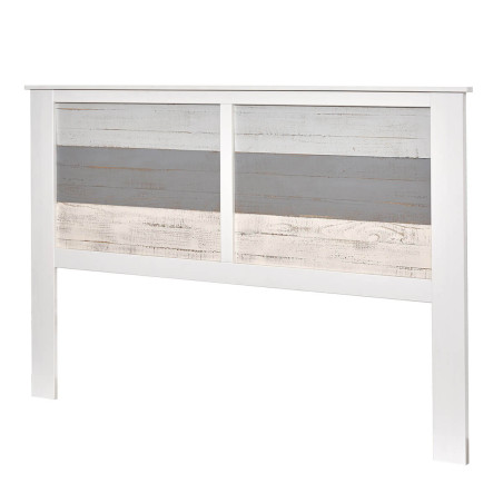 Tête de lit 150/160 bois aspect vieilli blanc et grisé - ROSALIO
