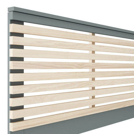 Tête de lit 135/140 Scandinave MDF et pin massif gris vert - CANEN