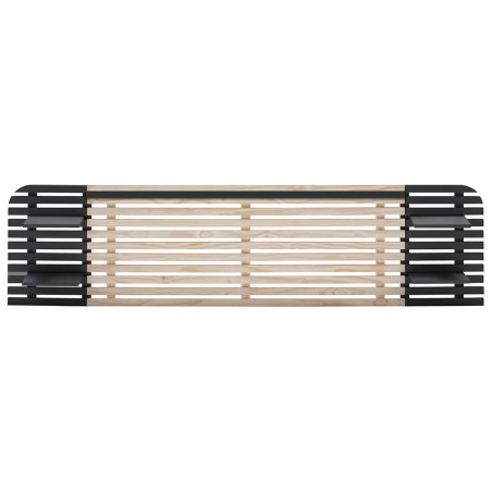 Tête de lit bois massif naturel et noir L.240 cm - ALIXO