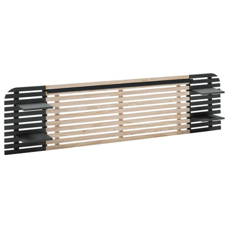 Tête de lit bois massif naturel et noir L.240 cm - ALIXO