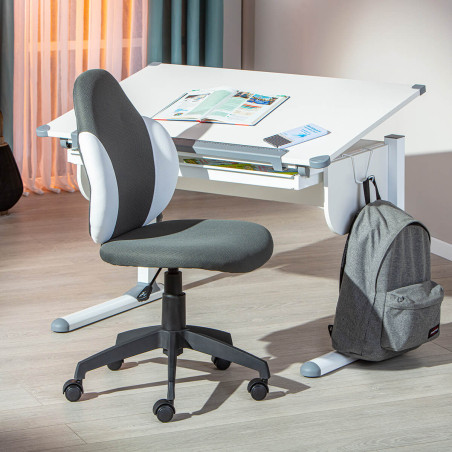 Fauteuil Pivotant Gris Enfant - PREIO