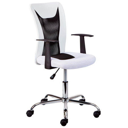 Fauteuil de bureau sur roulettes blanc et noir - DAVOR