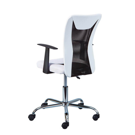 Fauteuil de bureau sur roulettes blanc et noir - DAVOR