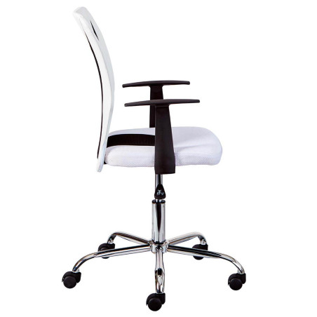 Fauteuil de bureau sur roulettes blanc et noir - DAVOR
