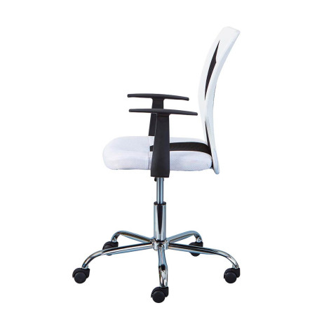 Fauteuil de bureau sur roulettes blanc et noir - DAVOR