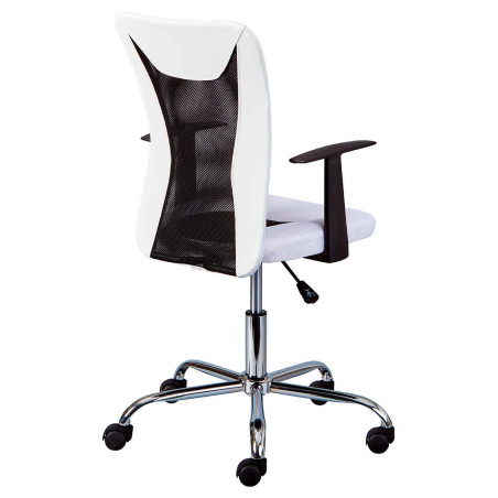Fauteuil de bureau sur roulettes blanc et noir - DAVOR