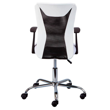 Fauteuil de bureau sur roulettes blanc et noir - DAVOR
