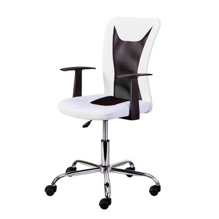 Fauteuil de bureau sur roulettes blanc et noir - DAVOR