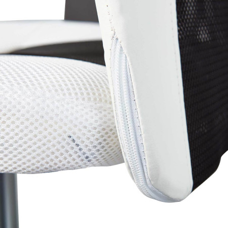 Fauteuil de bureau sur roulettes blanc et noir - DAVOR