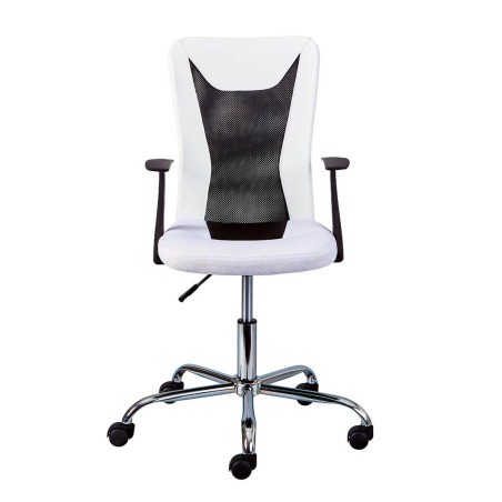 Fauteuil de bureau sur roulettes blanc et noir - DAVOR