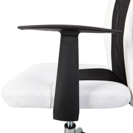 Fauteuil de bureau sur roulettes blanc et noir - DAVOR