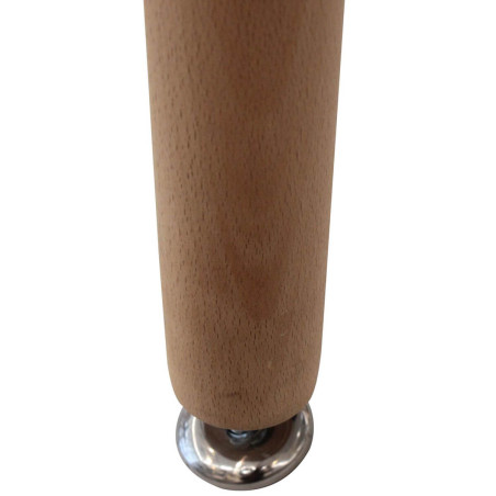 Table rectangulaire blanche avec pieds effet bois - ZAVEN