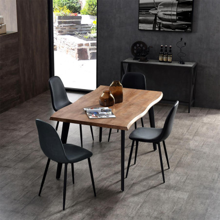 Table repas allongeable 150 cm plateau effet bois brut - STIRO