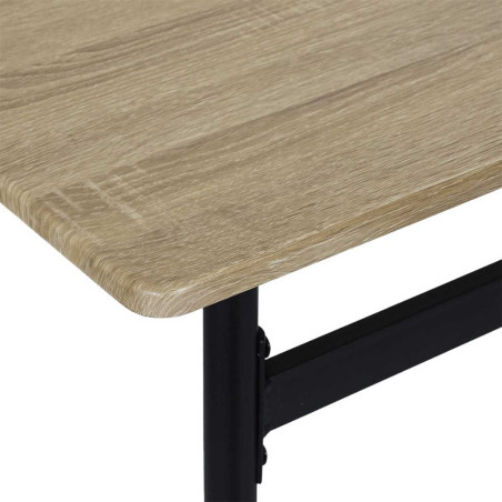 Table repas structure métallique plateau aspect bois - DARON