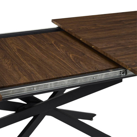 Table repas extensible 150/210 en MDF et métal noir - COTELE