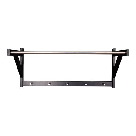 Portemanteau Mural Peuplier Noir et Acier Chromé - BOSCAR