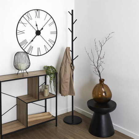 Porte-Manteaux Noir en Métal 7 Patères - ZORIRA