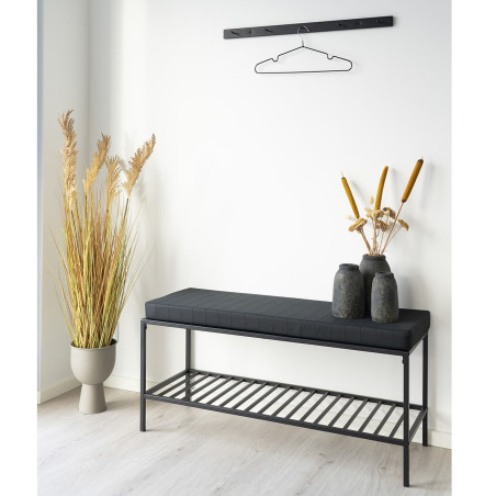 Portemanteau 5 patères en acier noir - HARNO