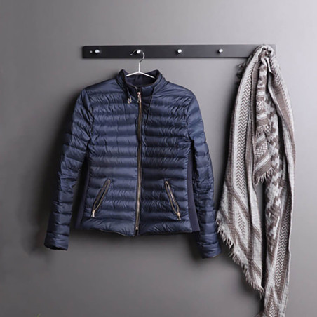 Portemanteau 5 crochets en peuplier noir et acier - SILIO