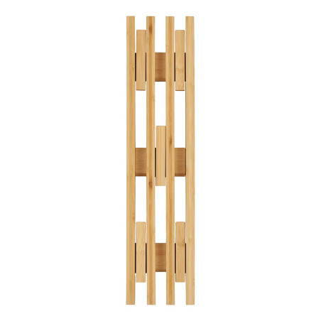 Portant Mural en Bambou avec Patères Mobiles - PALAIRO