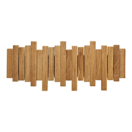 Portant Mural en chêne avec Patères Mobiles - YANELLOR