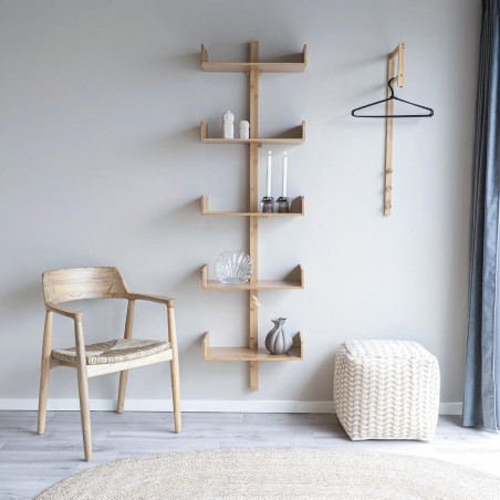 Portant Mural en Bambou avec Penderie et Patères - BLAREN