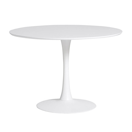 Table ronde 110 cm pied et plateau blancs - CANINE