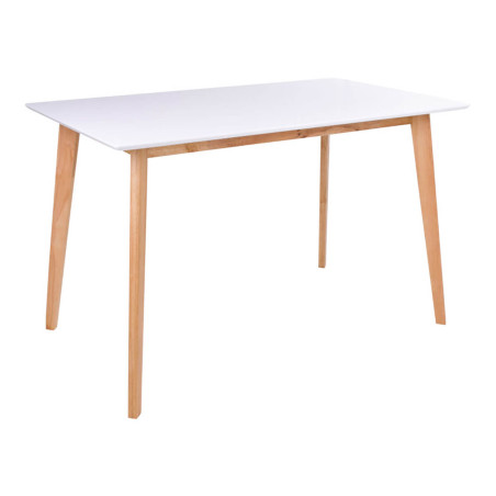 Table repas 120 x 70 cm naturelle et blanche - DAMACIA