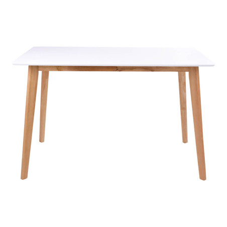 Table repas 120 x 70 cm naturelle et blanche - DAMACIA