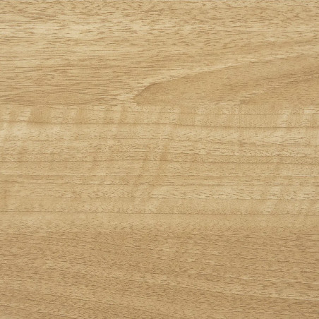 Table carrée plateau mélaminé effet bois pied central métal noir - BISTRA