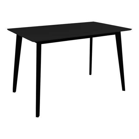 Table repas noire 120x70 cm avec piètement hévéa - DAMACIA