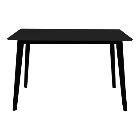 Table repas noire 120x70 cm avec piètement hévéa - DAMACIA