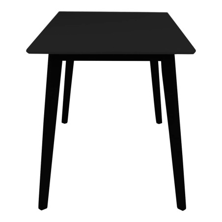 Table repas noire 120x70 cm avec piètement hévéa - DAMACIA