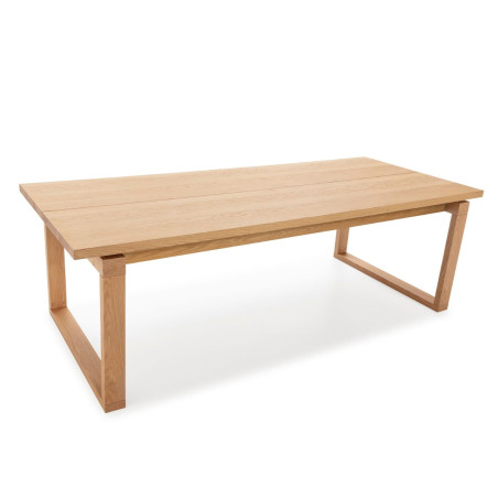 Table repas rectangulaire en chêne vernis naturel - RYHANOR