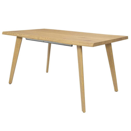 Table repas extensible 6-8 personnes MDF aspect chêne bords biseautés - LYPSOR