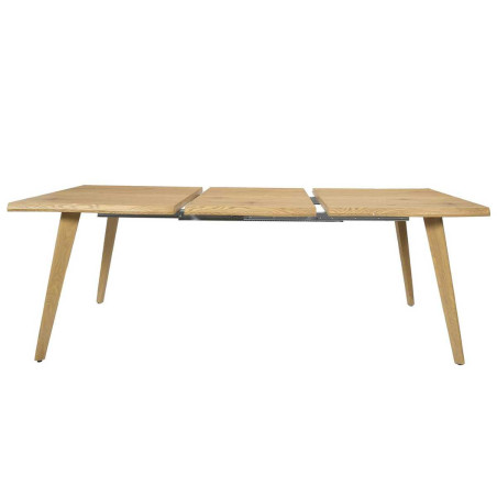 Table repas extensible 6-8 personnes MDF aspect chêne bords biseautés - LYPSOR