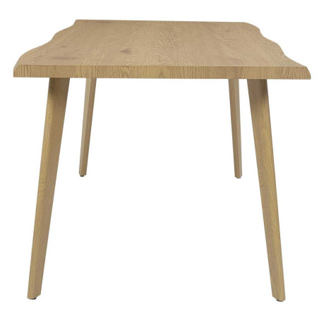 Table repas extensible 6-8 personnes MDF aspect chêne bords biseautés - LYPSOR