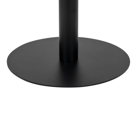 Table repas Ø110 cm plateau MDF aspect marbré et pied métal noir - TYRIO