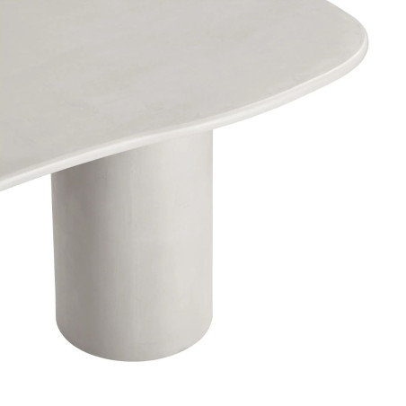 Table repas 200 cm MDF et ciment gris clair plateau vague - ORGIRA