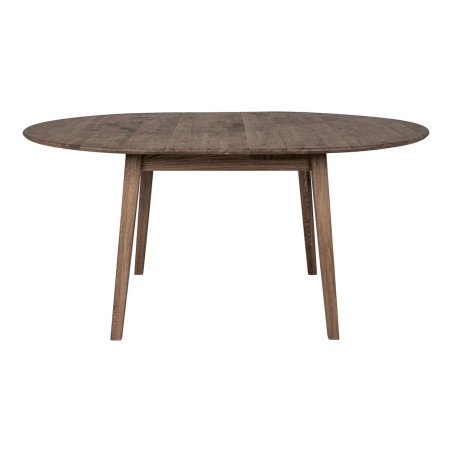 Table de repas chêne foncé allonge papillon intégrée 4 à 6 personnes - WOODA