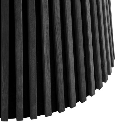 Table repas ronde Ø140 cm pied central relief, MDF placage chêne noir - DUBLIA