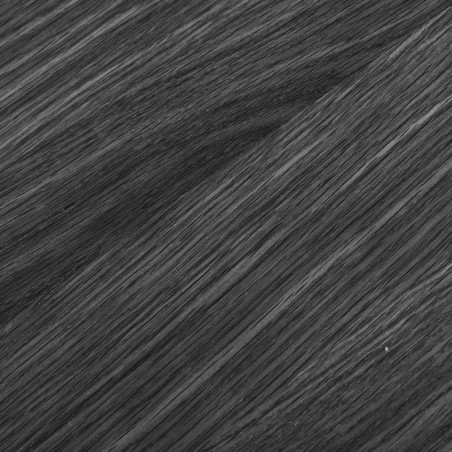 Table repas ronde Ø140 cm pied central relief, MDF placage chêne noir - DUBLIA