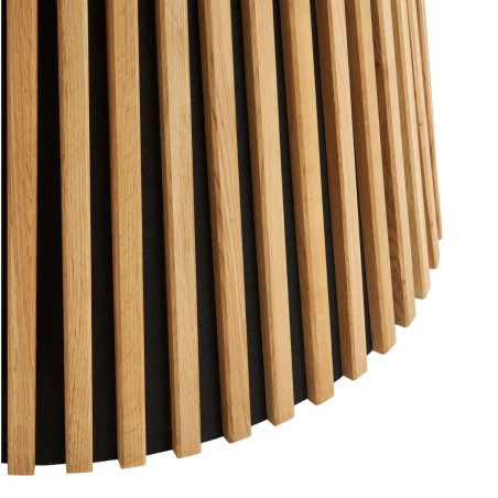 Table repas ronde Ø140cm pied central relief MDF placage chêne clair - DUBLIA