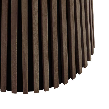 Table repas ronde Ø120cm pied central relief MDF placage chêne fumé - DUBLIA