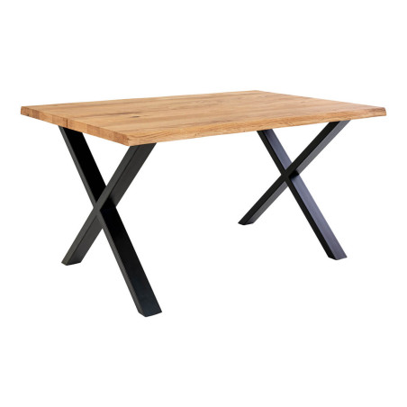 Table repas 140 cm plateau chêne et pieds acier - CIOIO