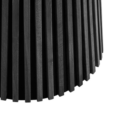 Table repas ronde Ø120 cm pied central relief MDF placage chêne noir - DUBLIA