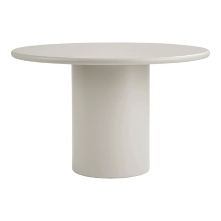 Table repas ronde pied central en MDF laqué sable - NAVALIN