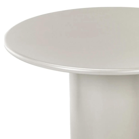Table repas ronde pied central en MDF laqué sable - NAVALIN